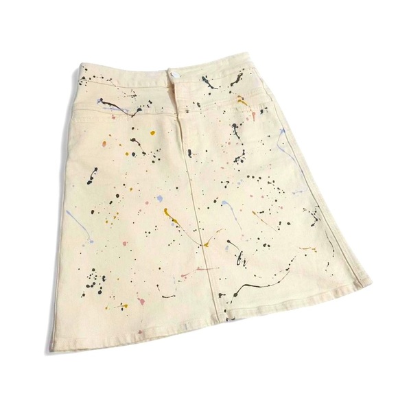 CLOSED Paint splatter denim mini skirt Italian atrsy RARE size 26 - Picture 3 of 14
